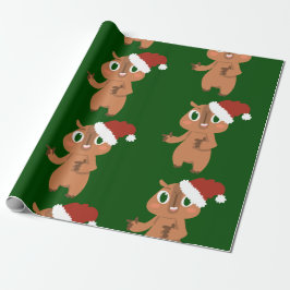 Papel De Presente capybara santa claus