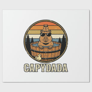 Papel De Presente Capydada Capivara Pai Retro Banheira de Hidromassa