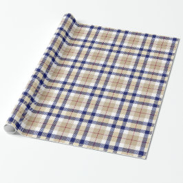 Papel De Presente Caqui Azul Marinho Burgundy Branco XL Xadrez Tarta