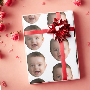 Papel De Presente Cara de bebê personalizada, fotografia personaliza