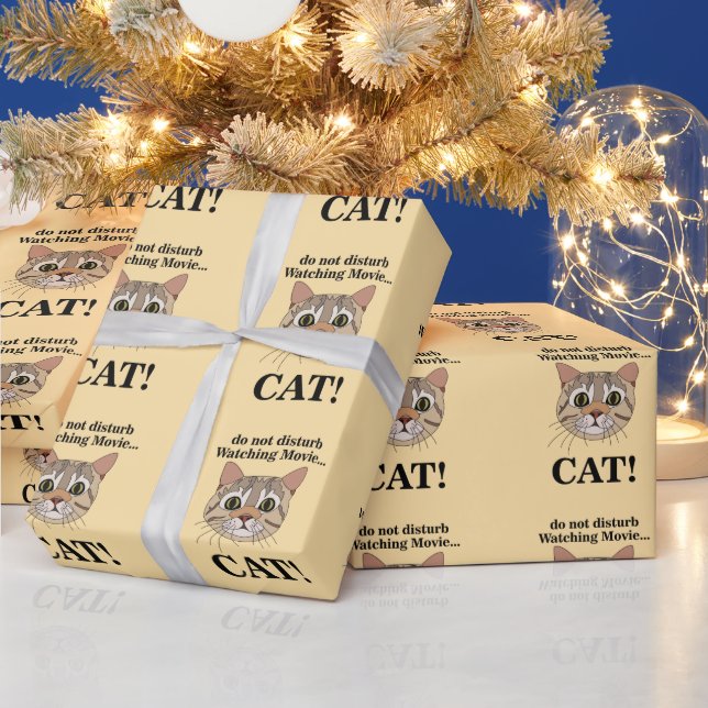 Papel De Presente Cara de Gato Engraçada  (Feriados)