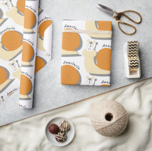 Papel De Presente Caracol de desenho animado bonito personalizado