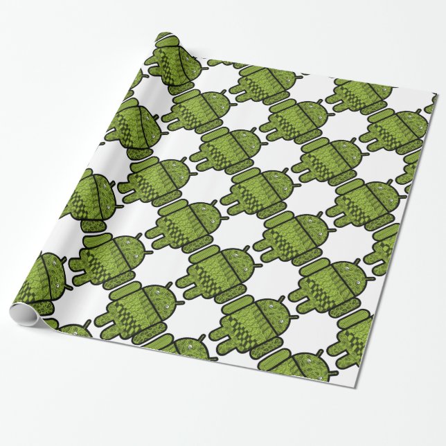 Papel De Presente Caractere Paisley para o robô Android™ (Desenrolado)