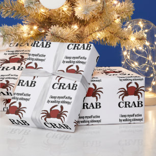 Papel De Presente Caranguejo Eu Me Mantenho Ativo Andando de Lado Ca