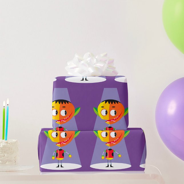 Papel De Presente Caráter de Cabeça Laranja (Criador carregado)