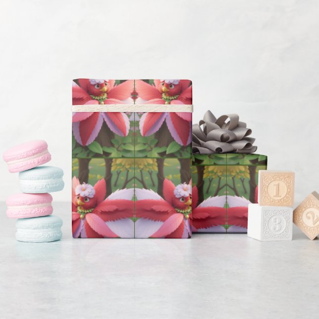 Papel De Presente Cardeal Bee Natal (Chá de bebê)