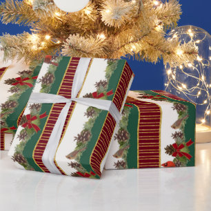 Papel De Presente Cardeal de Natal da Família Personalizada Cone