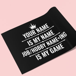 Papel De Presente Cargo Engraçado Personalizado e Nome do Hobby