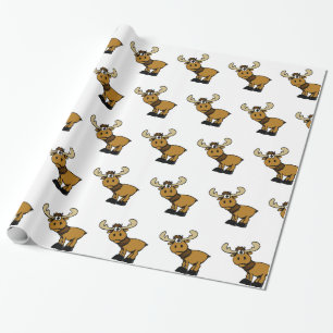 Papel De Presente Caricatura Moose curiosa escolher cor de fundo