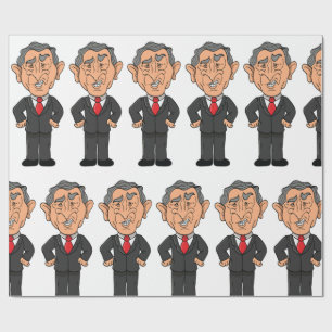 Papel De Presente Caricatura Política Divertida de George W Bush