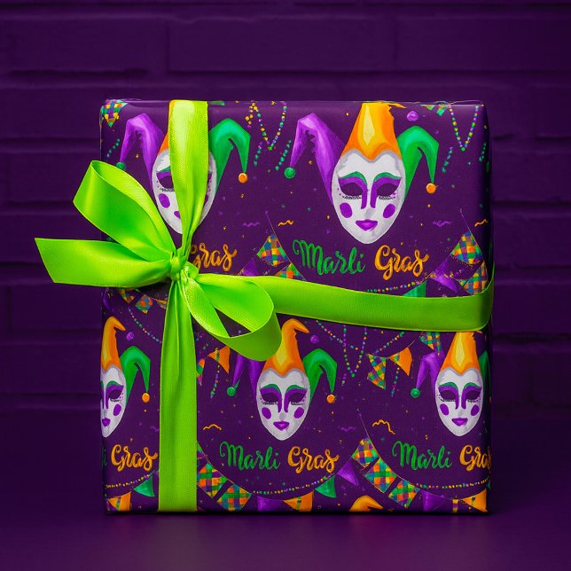 Papel De Presente Carnaval de Mardi Gras (Criador carregado)