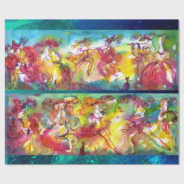 Papel De Presente CARNIVAL NIGHT / Mascarada veneziana,Dance Music (Aberto)