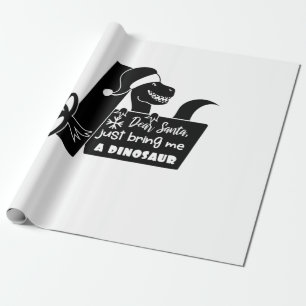 Papel De Presente Caros Papais noeis, traga-me um dinossauro preto