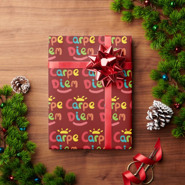 Papel De Presente Carpe Diem (Presente de Natal)