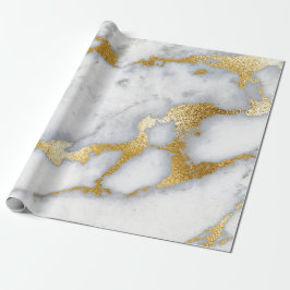 Papel De Presente Carrara Marble White Cinza Trave Mínimo