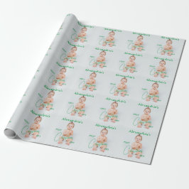 Papel De Presente Carregar Foto da Criança Primeiro Natal