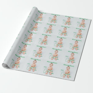 Papel De Presente Carregar Foto da Criança Primeiro Natal