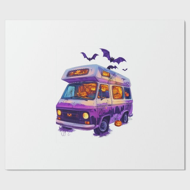 Papel De Presente Carrinha de Camping Assombrada (Aberto)