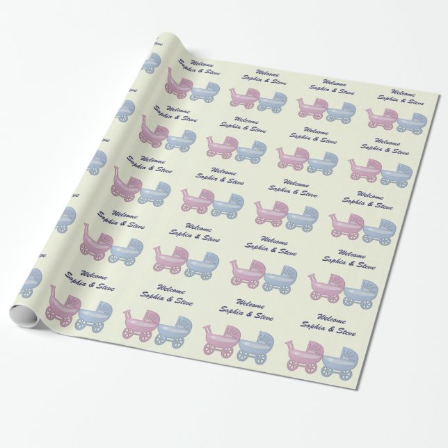 Papel De Presente Carrinho de bebê para menino e menina (Desenrolado)