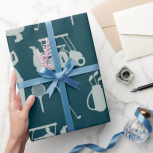 Papel De Presente Carrinho de Golfe Golf Golfe e Saco