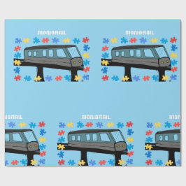 Papel De Presente Carrinho de montanha-russa de trem de monocarril a