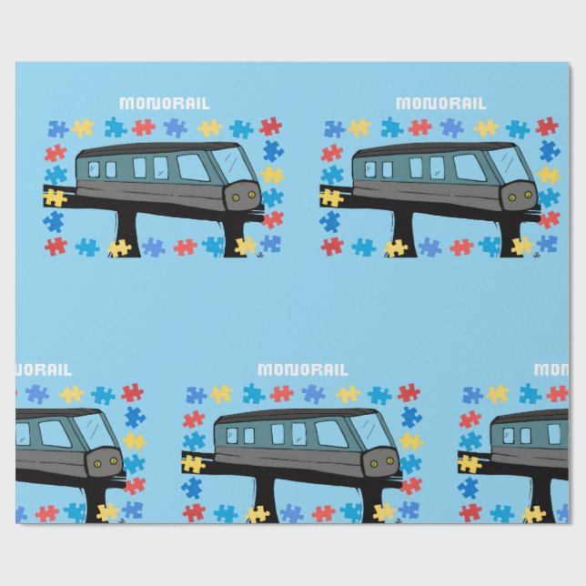 Papel De Presente Carrinho de montanha-russa de trem de monocarril a (Aberto)