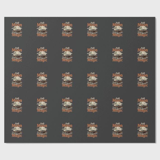 Papel De Presente Carro Antigo Mágico Lua Cheia Halloween (Aberto)