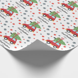 Papel De Presente Carro e árvore de natal personalizados do primeir