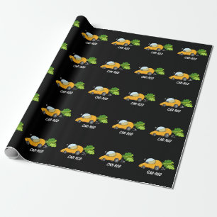 Papel De Presente Carroçaria Engraçado Carrot Pun Dark BG