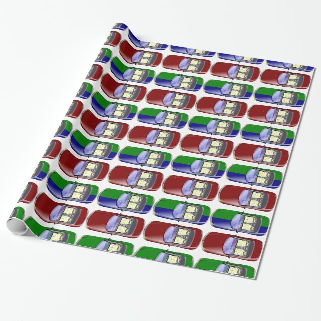 Papel De Presente Carros coloridos (Desenrolado)