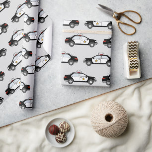 Papel De Presente Carros da Polícia