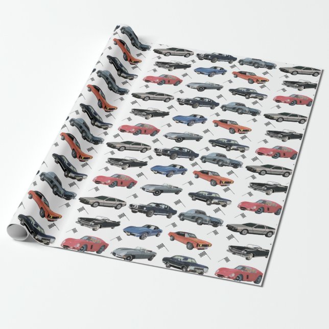 Papel De Presente carros vintage  (Desenrolado)