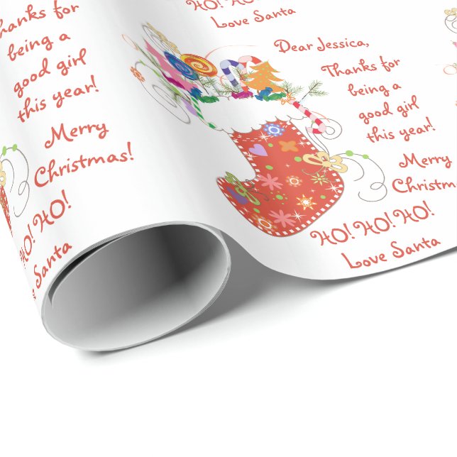 Papel De Presente Carta de estoque do Natal dos Papais noeis (Ponta do rolo)