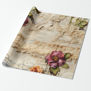 Papel De Presente Carta de Pergaminho Vintage Romântico