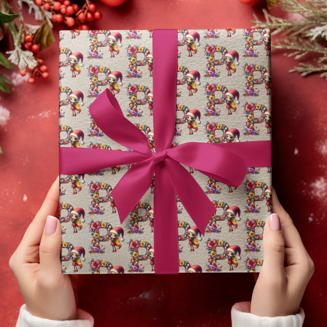 Papel De Presente Carta Festiva de Natal de Elfo Fofo P (Criador carregado)