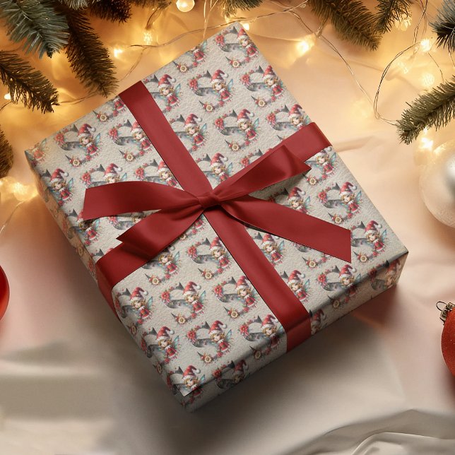 Papel De Presente Carta Festiva de Natal do Elfo Fofo S (Criador carregado)