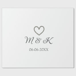 Papel De Presente Carta moderna do nome do casal de casamento do Sil