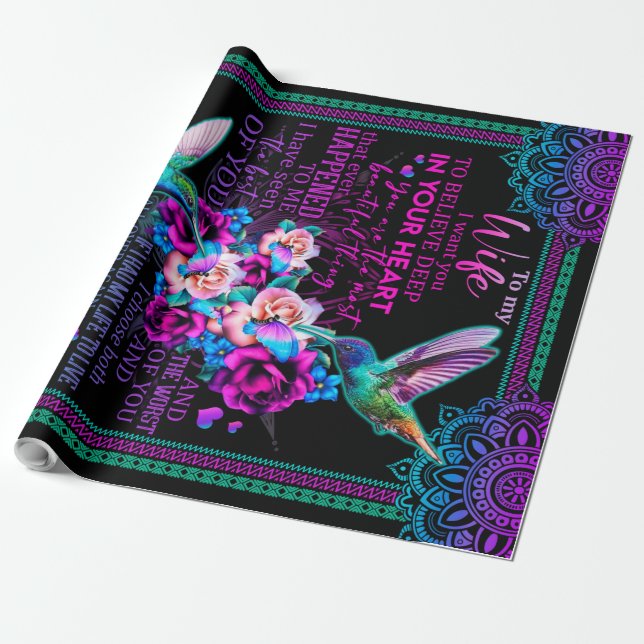 Papel De Presente Carta Personalizada À Minha Esposa - Beija-Pássaro (Desenrolado)