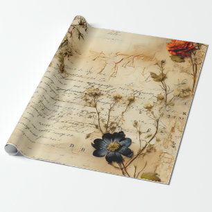 Papel De Presente Carta Romântica do Velho Mundo em Pergaminho