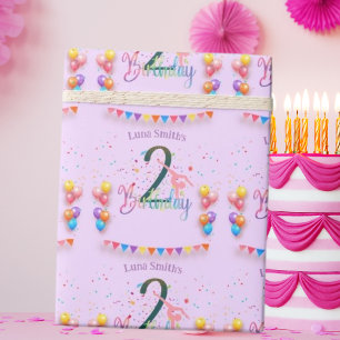 Papel De Presente Cartão colorido de festa de aniversário de criança