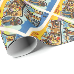 Papel De Presente Cartão das viagens vintage de New-jersey NJ da