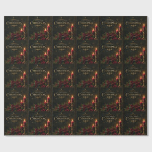 Papel De Presente Cartão de Natal de Luxo Elegante, Laço de Veludo