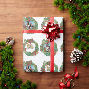 Papel De Presente Cartão de Natal Feliz de Feriado de Script de Foto