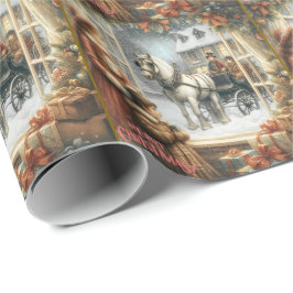 Papel De Presente Cartão de Natal Rústico Vitoriano