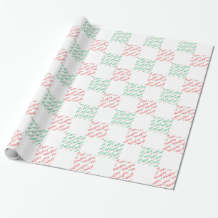 Papel De Presente Cartão de Natal Verde Vermelho e Malvado