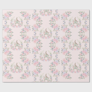 Papel De Presente Cartão de Páscoa Floral Púrpura de Coelho e Lam