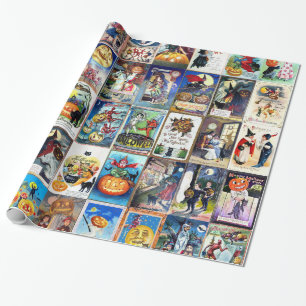 Papel De Presente Cartão do vintage do Dia das Bruxas