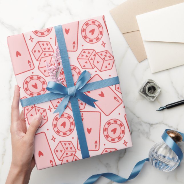 Papel De Presente Cartas de Jogar Padrão de Dados (Presentear)