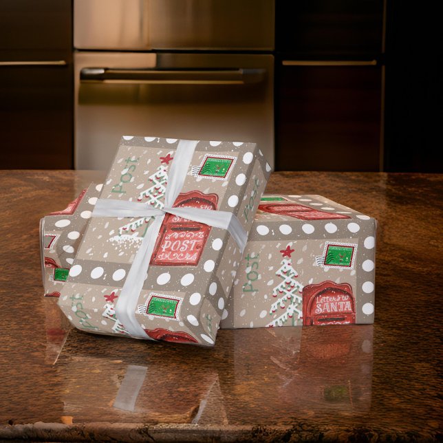 PAPEL DE PRESENTE CARTAS PARA O PAPAI NOEL COM BOLINHAS (Criador carregado)