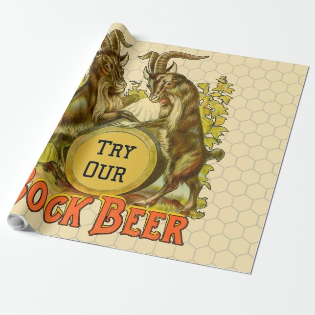Papel De Presente Cartaz de Cerveja Bock Vintage: Antigo Salão de Bo (Desenrolado)